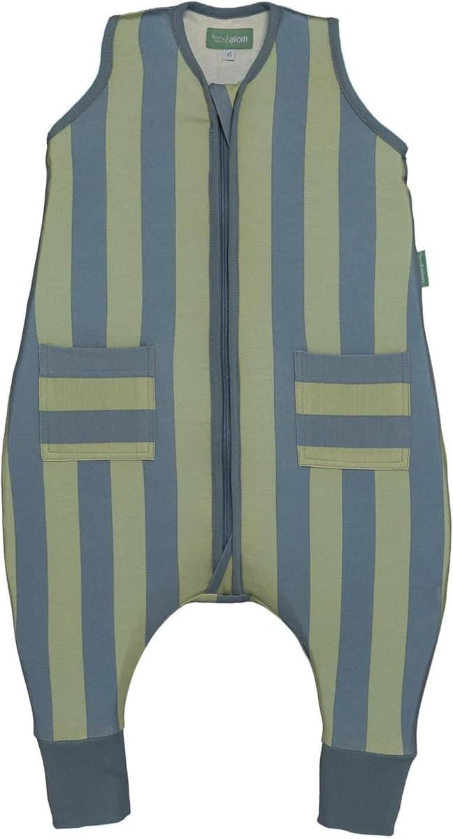 Babyslaapzak met voeten - Zomerslaapzak baby - Comfortabel slapen - 05 TOG ademend - 3-6 maanden - Groen en blauw