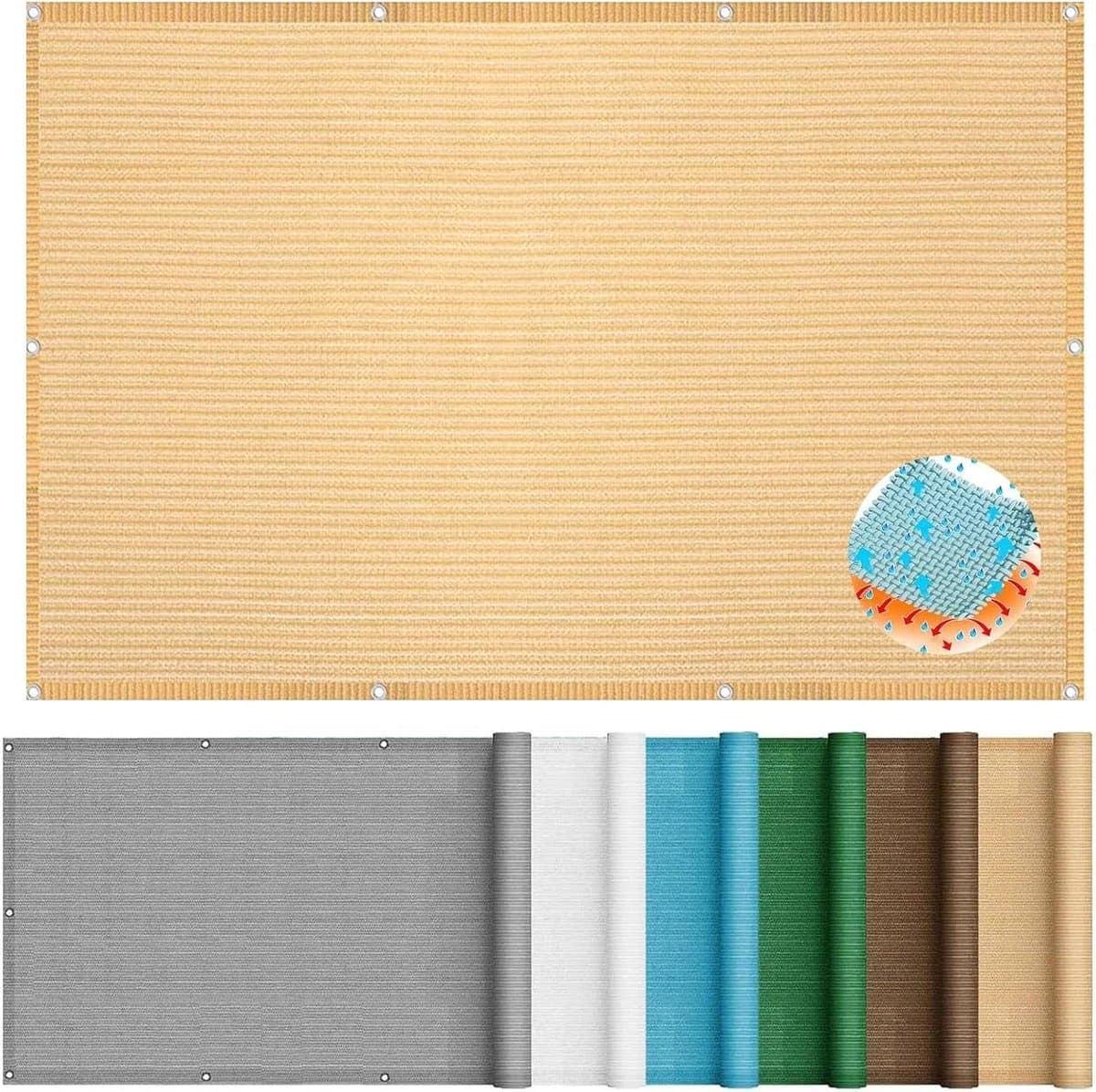 Rechthoekig Zonnezeil - Schaduwdoek Balkon - Buiten Leven - 95% Uv Bescherming - 220 x 300 cm - Creme