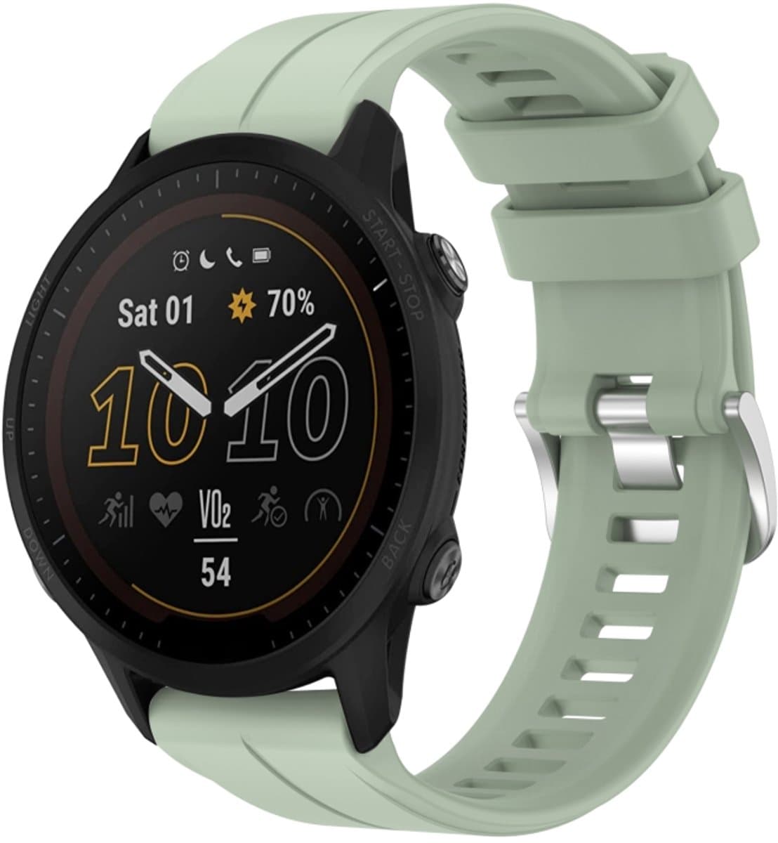 Voor Garmin Forerunner 955 22 mm Solid Color Silicone Watch Band (Light Green)