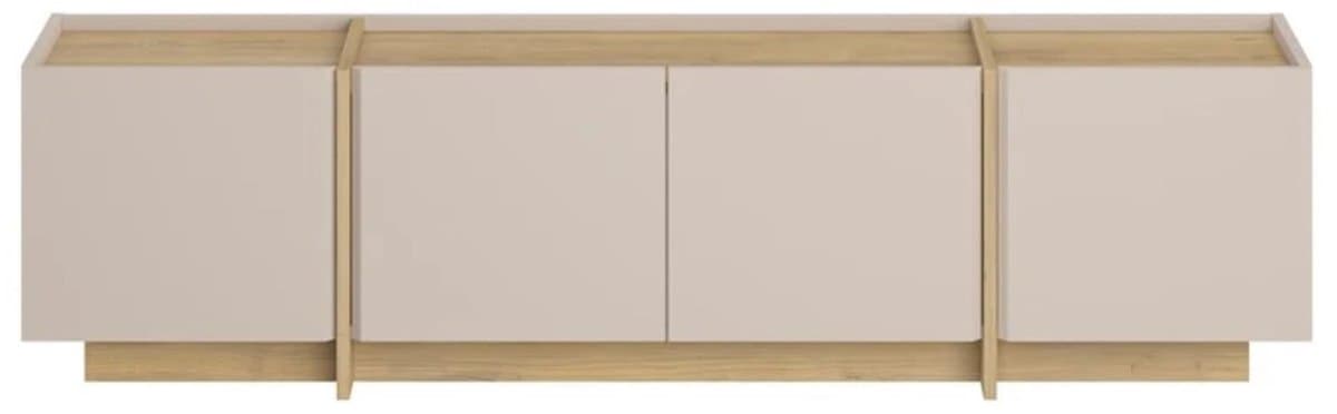 CALICOSY - TV-meubel met 4 deuren in kasjmierdecor en saffier eiken L180 cm - ONYX