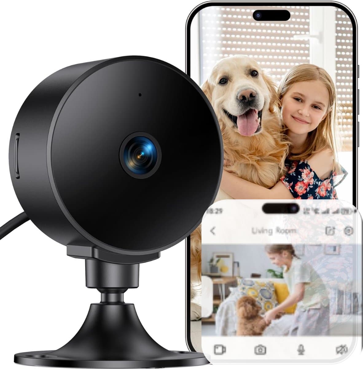 Hondencamera - Huisdiercamera - Babyfoon met Camera en App - Baby Monitor -Zwart