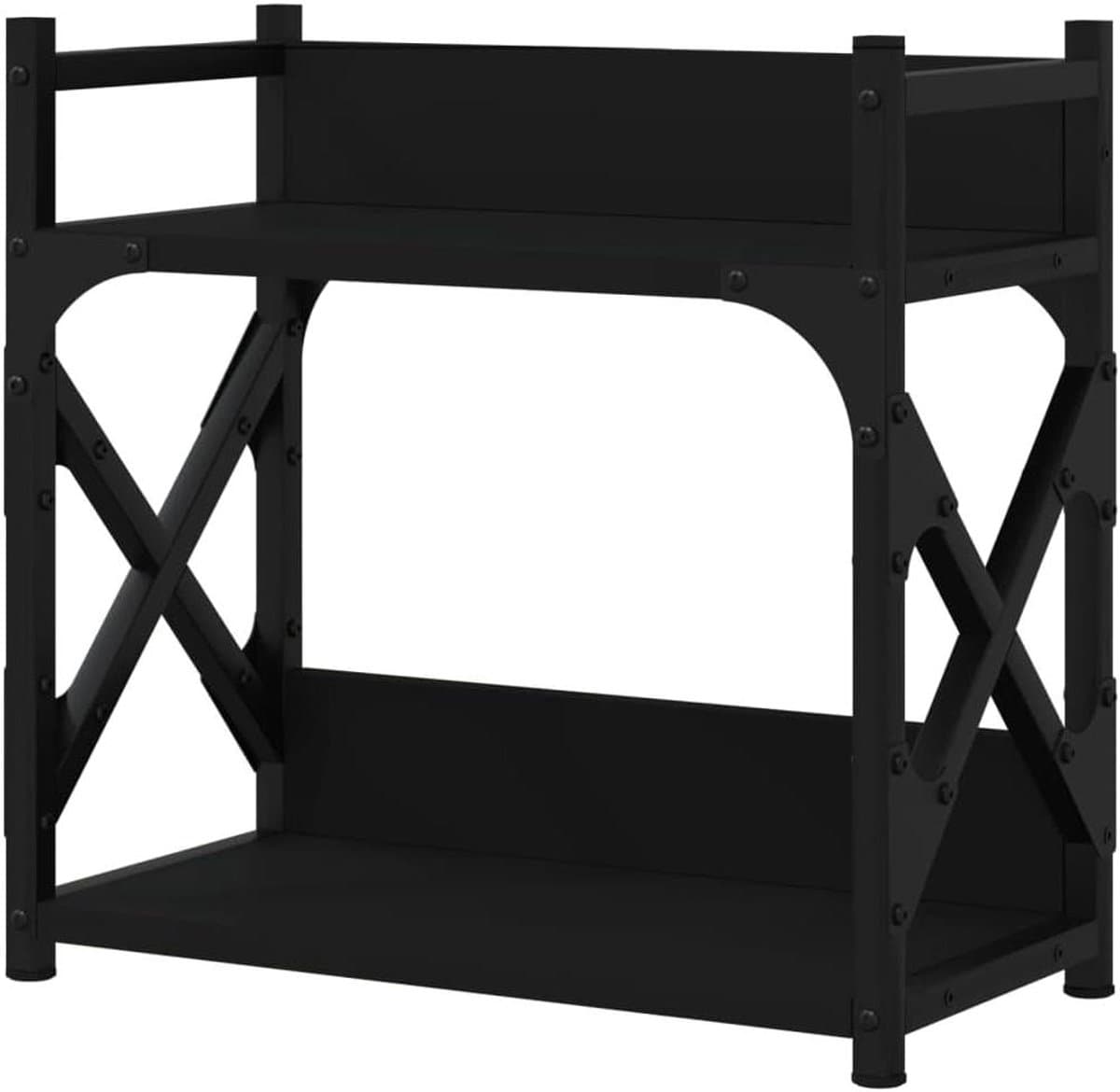 Printerstand Bureau - Bureau Organizer - Thuiswerkplek Inrichten - Verwerkt Hout - 40x20x40 cm - Zwart