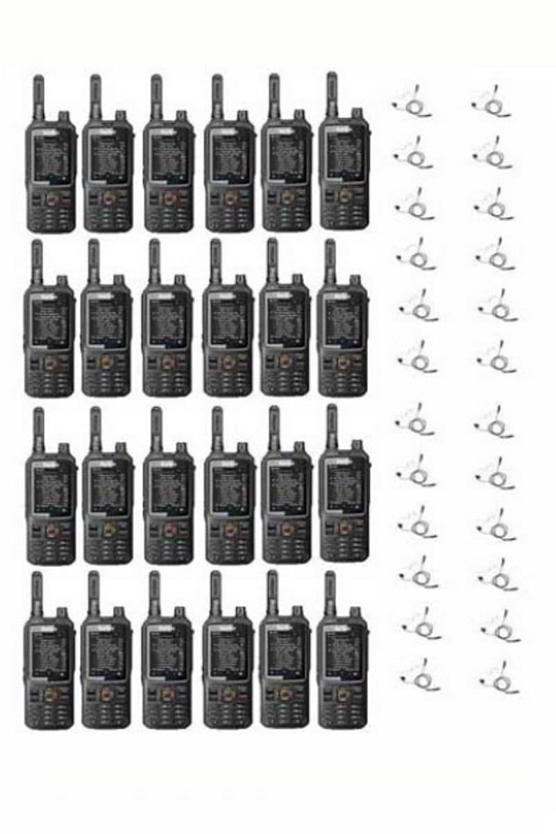Set van 24 Inrico T320 V2 4G LTE Zello Portofoon, GPS, Wifi met beveiliging oortje