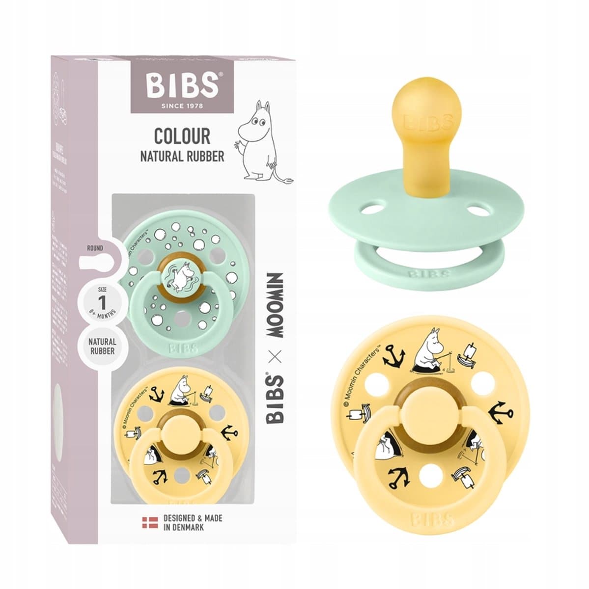 Merkloos Antikoliek Speen 0m+ Nordic Mint/Butter - 2 Stuks