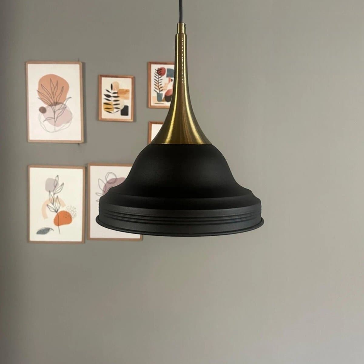 Bamyum Asletl hanglamp, industriële Modern stijl, Ø40 cm, zwart metalen lamp