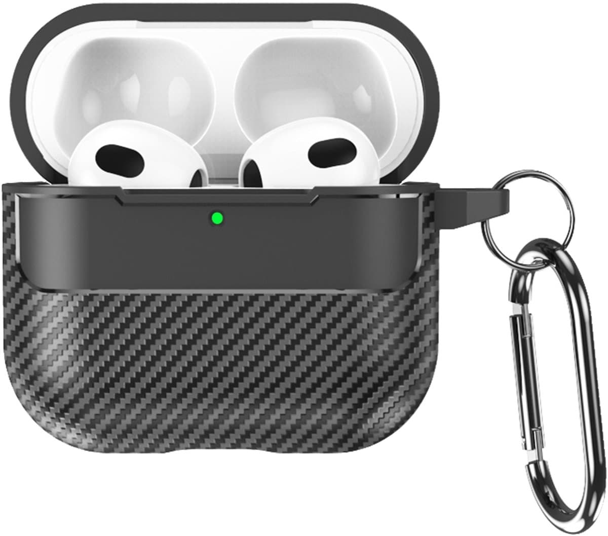 Telestore - Hoesje geschikte voor AirPods Pro 3 - TPU carbon zwart hoesje Beschermhoes - Shockproof AirPods Pro 3 Cover - AirPods Pro 3 Hoesje - Geschikt voor Apple Airpods Pro 3 - zwart - carbon TPU cover