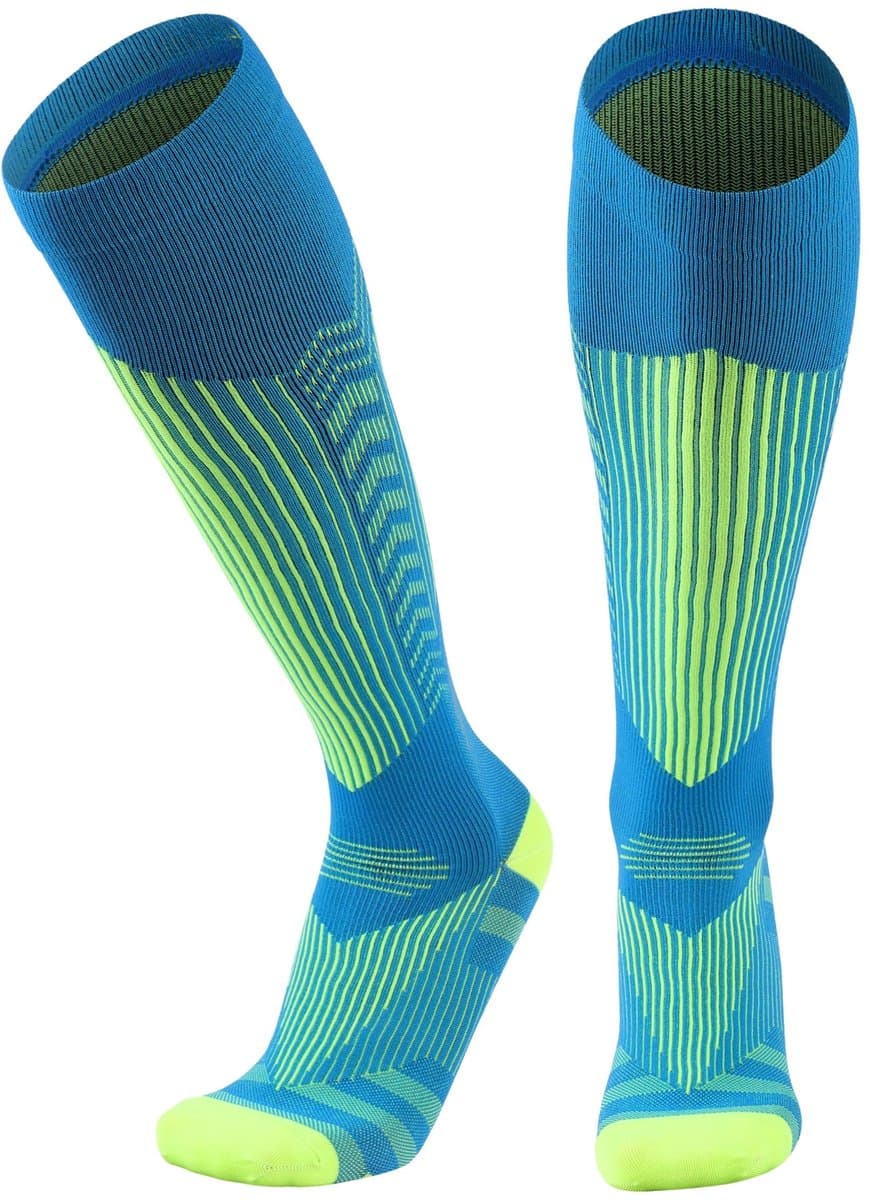 KANGKA Compressiekousen 20-30 mmHg maat XXL – Hardloopsokken, Wandelsokken & Steunkousen met Reflecterend Effect