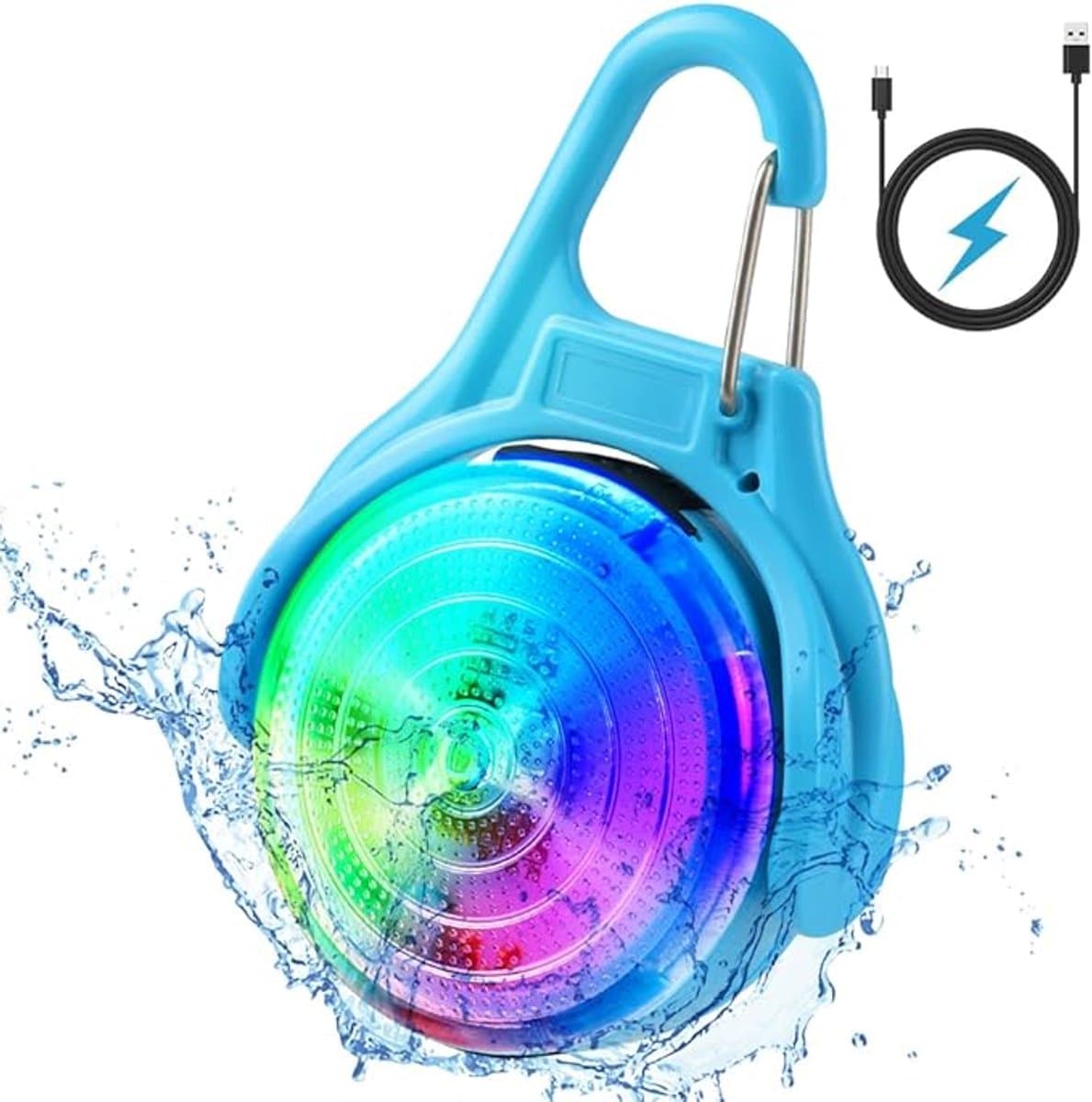 Sander Shop LED-veiligheidsverlichting voor hondenhalsband, 4 knipperstanden USB-oplaadbare hondenlamphanger voor huisdieren, nachtwandelingen, kamperen, IPX68 waterdicht blauw