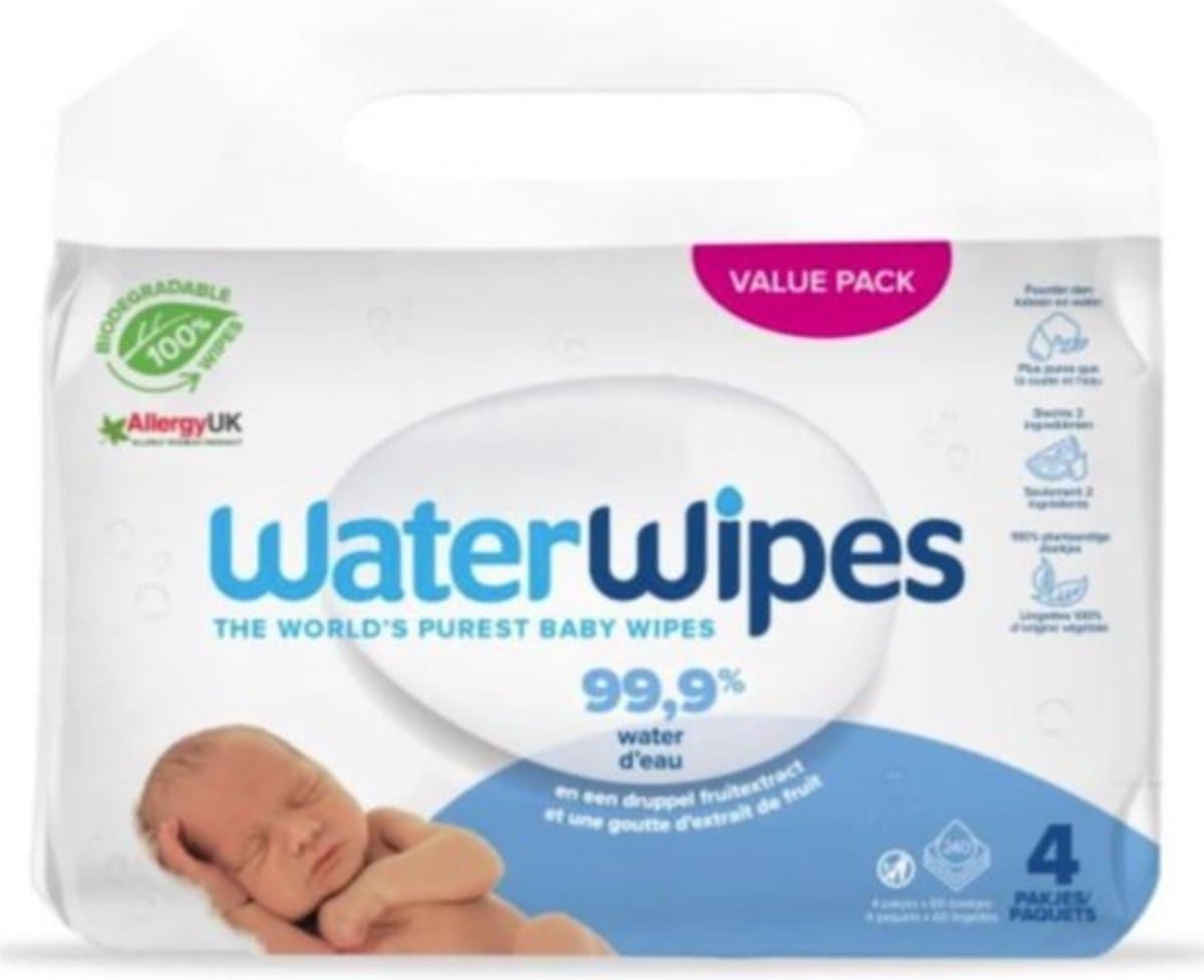Waterwipes - Billendoekjes BIO - 4x60 stuks