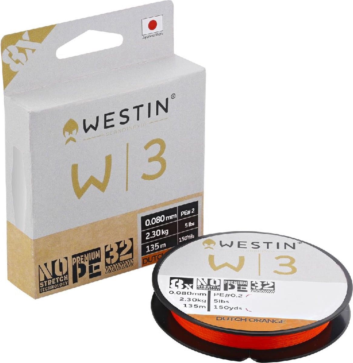 Westin W3 8-Braid Dutch Orange 135m 0.205 mm 10.1Kg