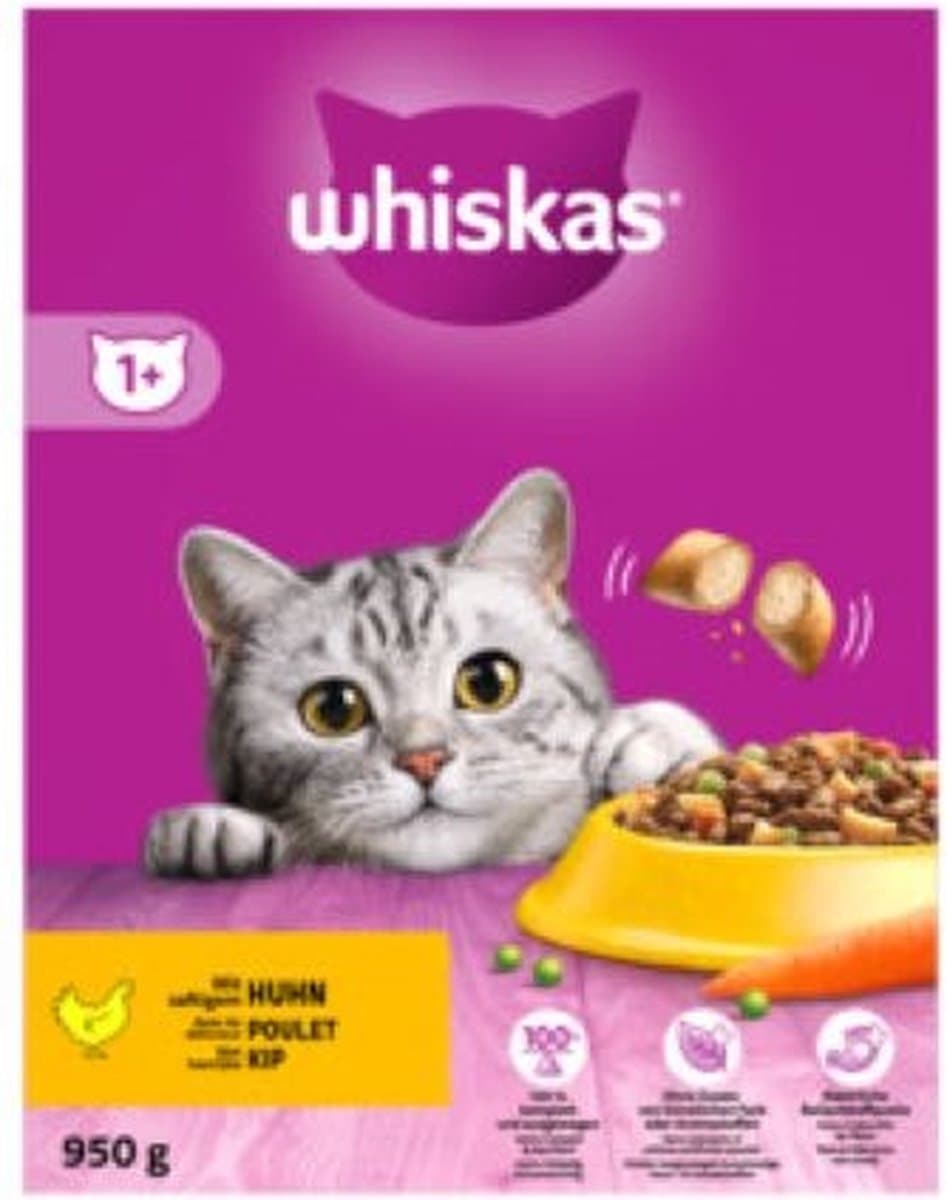 6x whiskas kip 1+ - 800g