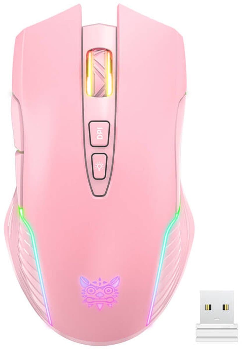 Onikuma Cw905 Różowa Bezprzewodowa Mysz Do Gier 2.4G