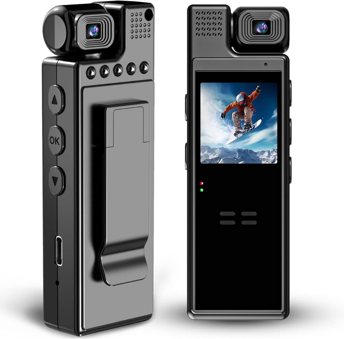 CLGP® Bodycam - Action Cam - Bewegingsdetectie - 180º Draaibare Lens - Bodycam Politie - Spycam - Zwart