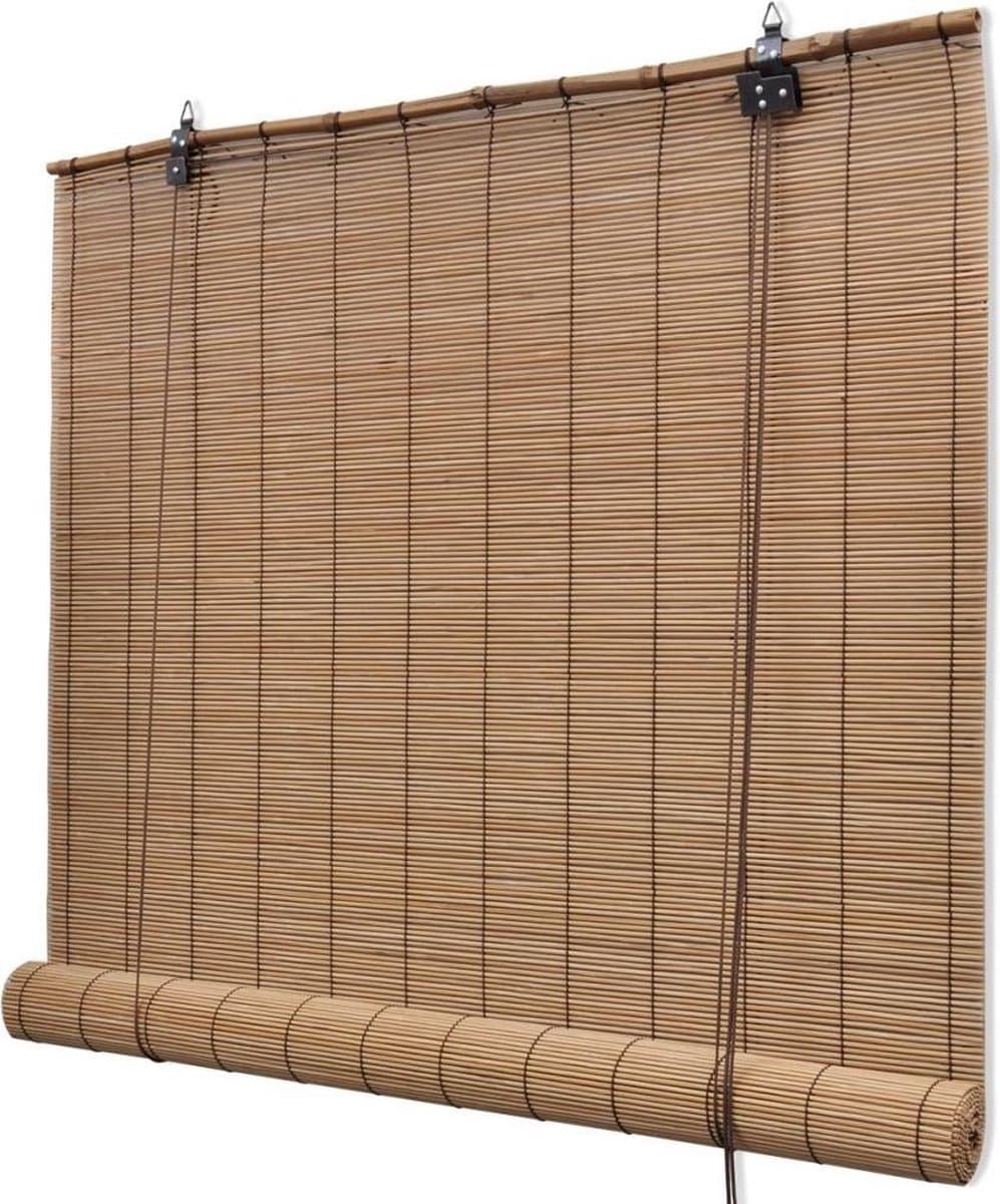 vidaXL Bamboe Rolgordijn - Bruin, 120 x 160 cm