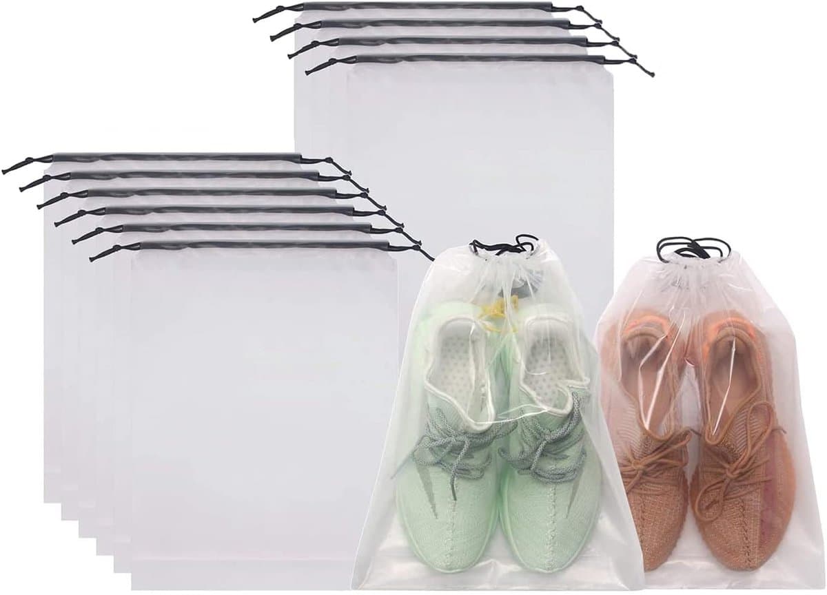 Crrynuo - Schoenen Opberg Zak - Waterafstotende Organizer Zak - Underwear En Schoenen Opbergzak - 30X40Cm - 10 Stuks - Voor Reizen En Opbergen - Halftransparant