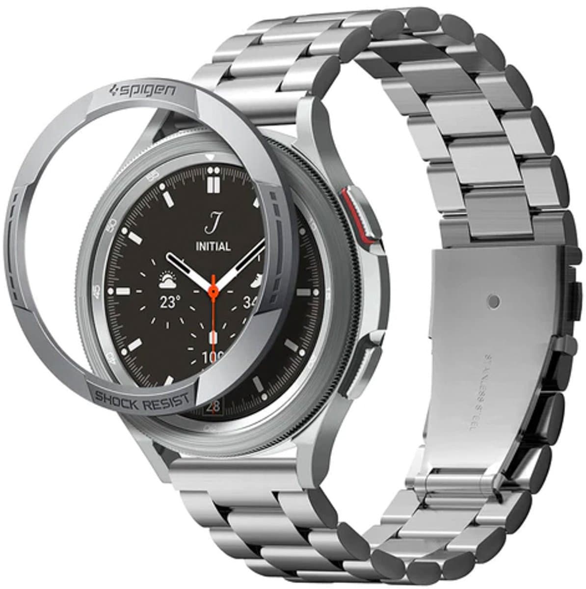 Spigen Chrono Shield geschikt voor Samsung Galaxy Watch 4 Classic - 46 mm - Silver