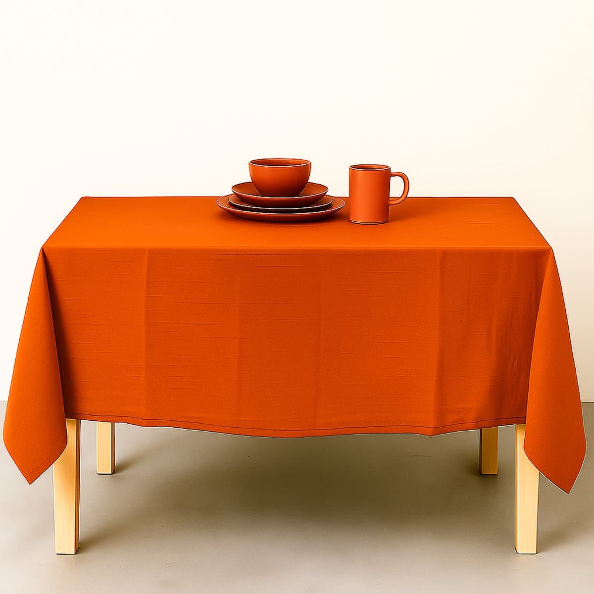 terra kleurig katoenen mousseline tafellaken 140 x 240 cm, tafelkleed voor binnen en buitengebruik,