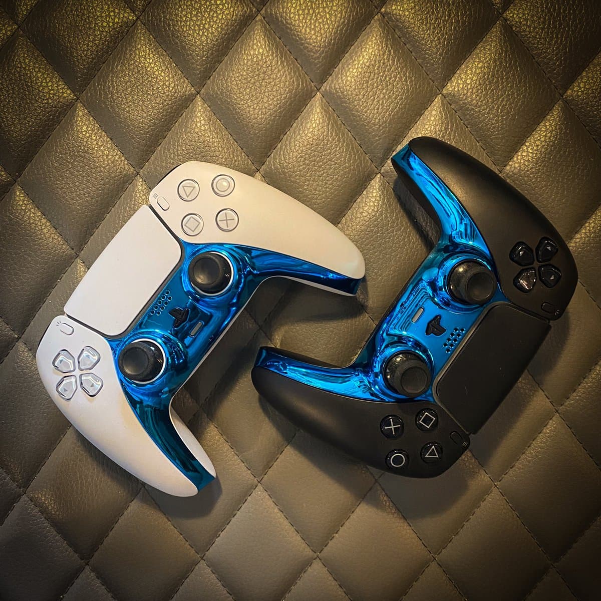 Controller behuizing faceplate - geschikt voor de Playstation 5 controller - Lichtblauw Chroom