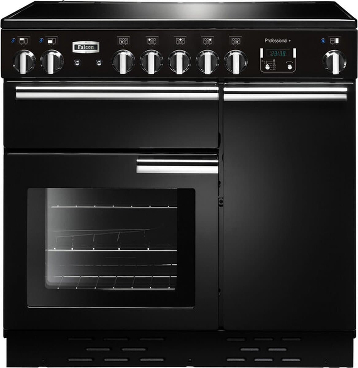 Falcon Professional+ 90 Range-fornuis Electrisch Inductiekookplaat zones Zwart, Chroom A
