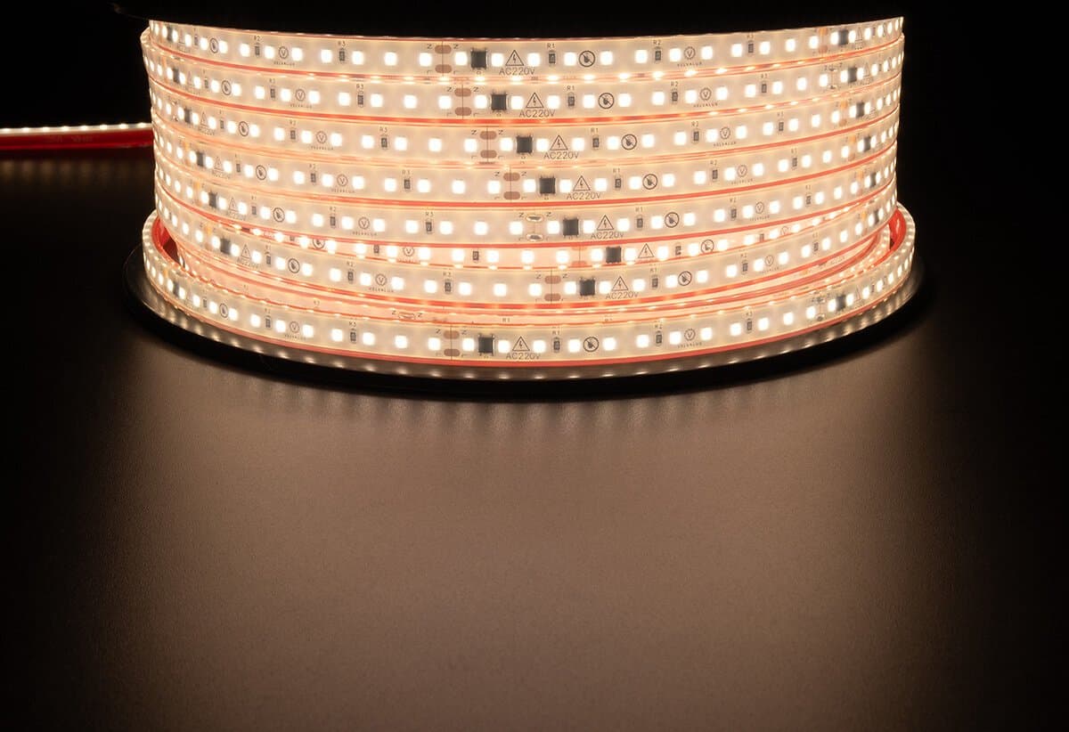 LED Strip - Velvalux - 50 Meter - Natuurlijk Wit 4000K - Dimbaar - Waterdicht IP67 - 96000 Lumen - 6000 LEDs - Directe Aansluiting op Netstroom - Werkt zonder Driver