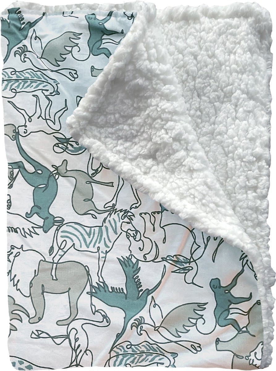 BINK Bedding Wiegdeken Safari / Sherpa offwhite 75 x 100 cm