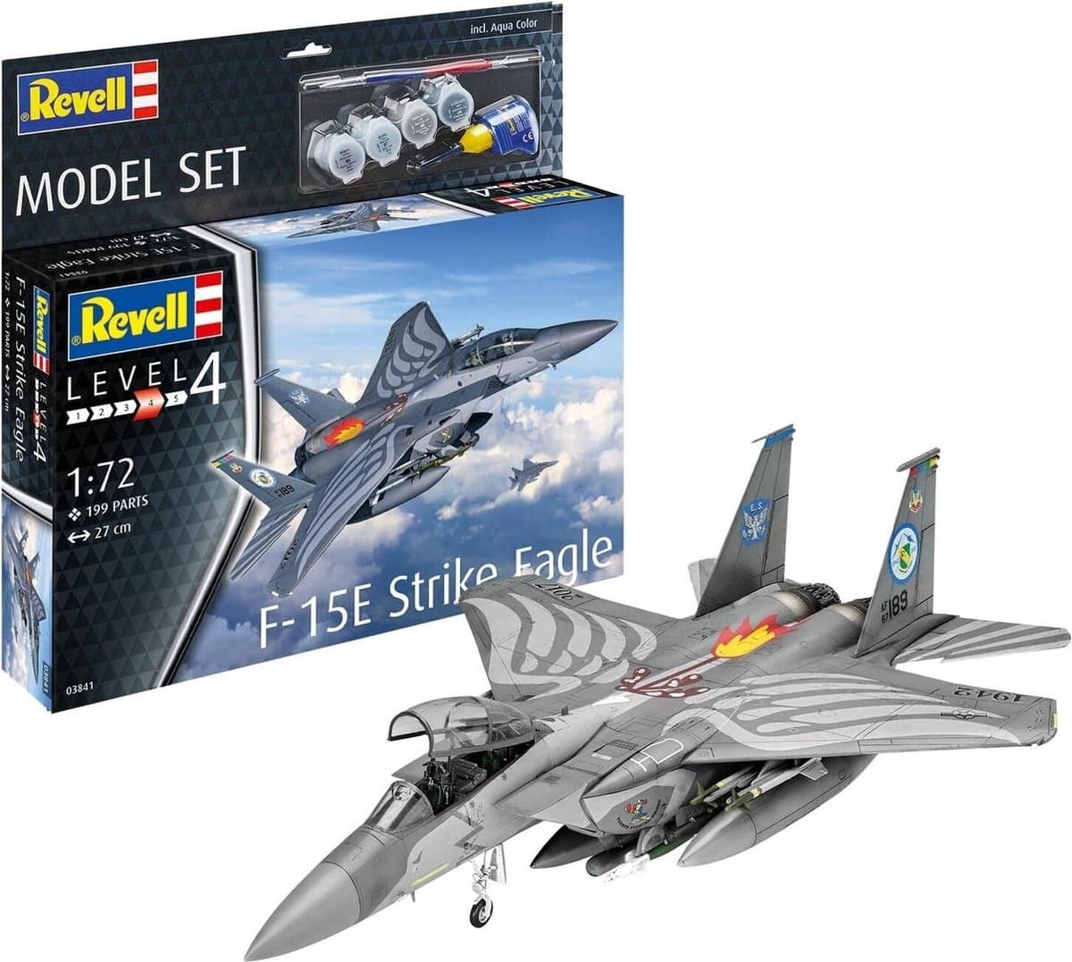 Revell Modelbouwpakket Militaire voertuigen - 63841 F-15E Strike Eagle Jetfighter Plane - Model Set Plastic - 1:72 - Modelbouw