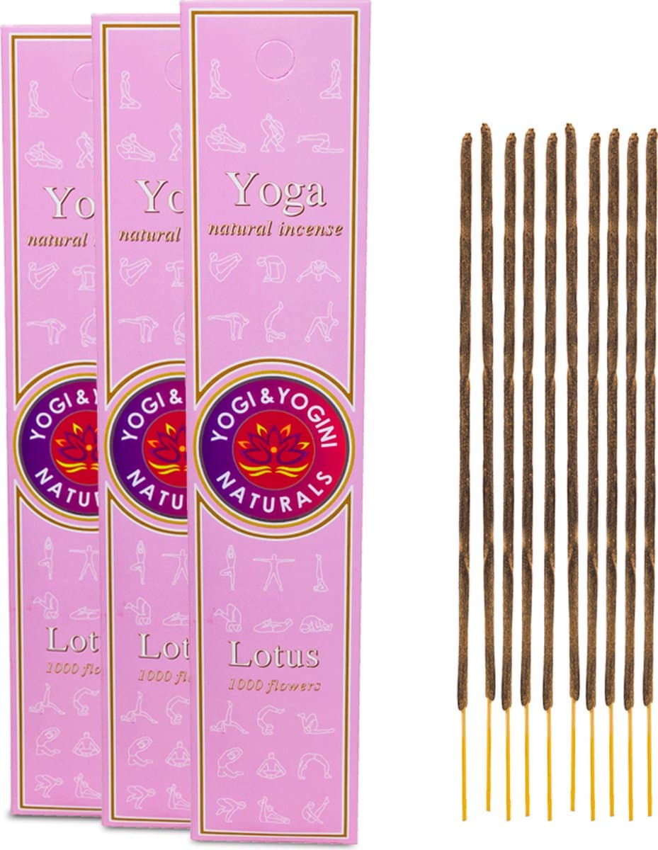 Yogi & Yogini - Yoga Lotus Wierook - 3 pakjes á 10 stuks