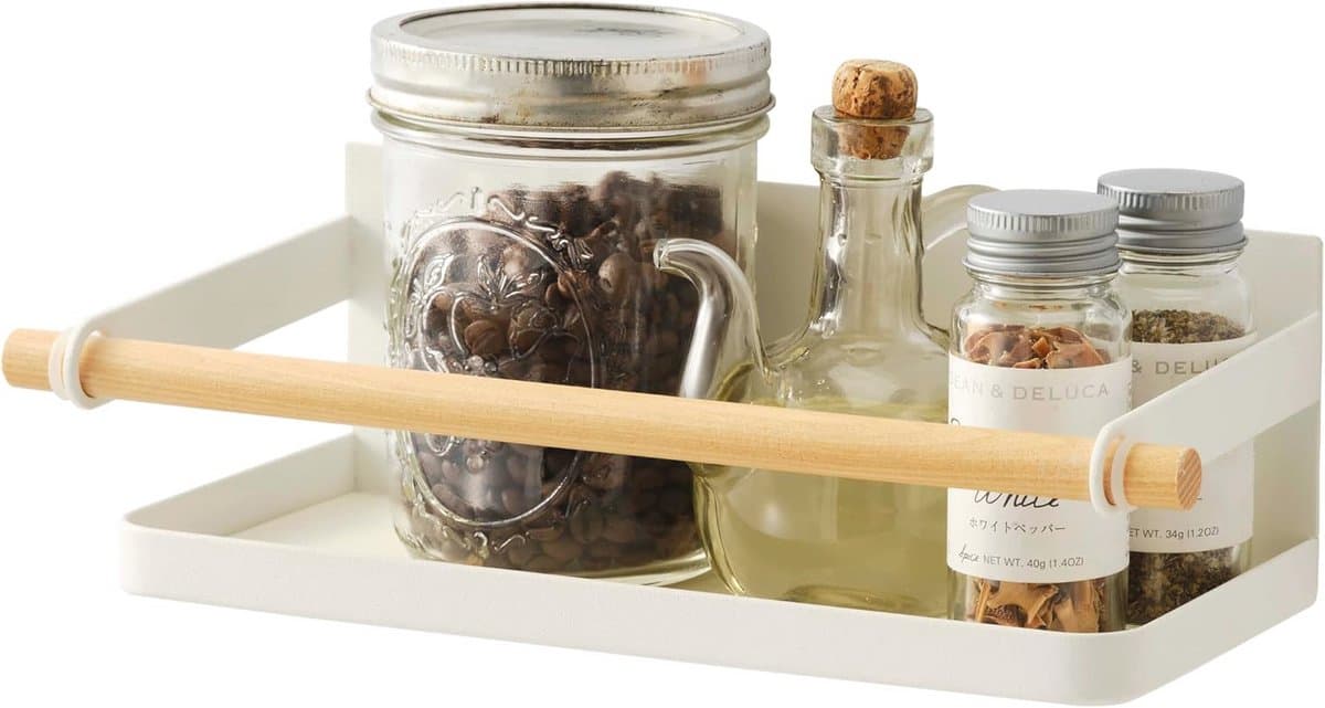 Magnetisch Kruidenrek Organizer voor Koelkast - Staal en Hout