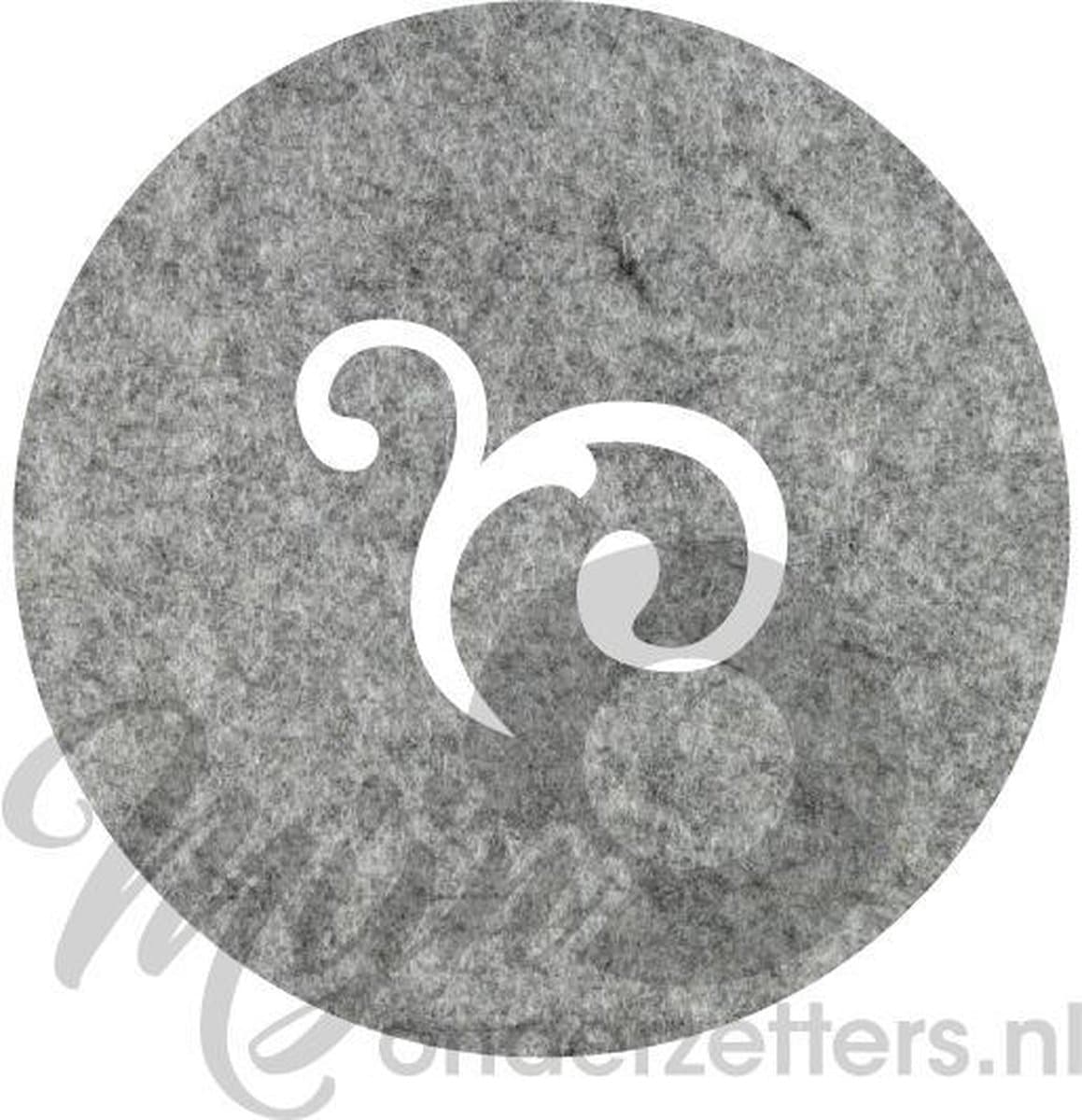 Design shapes 2 vilt onderzetters  - Gemeleerd grijs - 6 stuks - 10 x 10 cm - Tafeldecoratie - Glas onderzetter - Cadeau - Woondecoratie - Tafelbescherming - Onderzetters voor glazen - Keukenbenodigdheden - Woonaccessoires - Tafelaccessoires