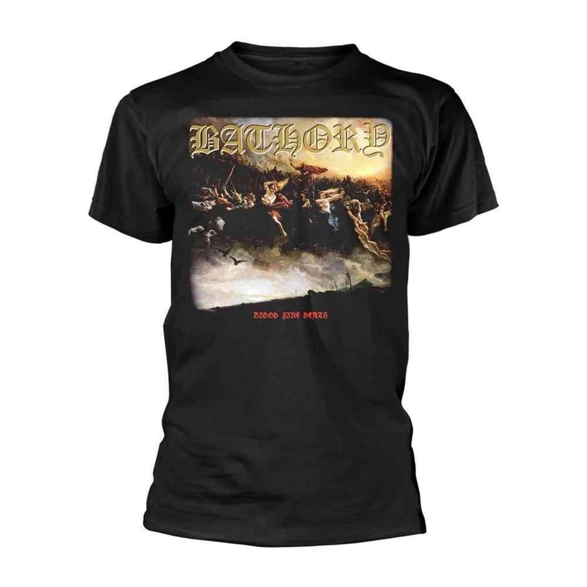 Bathory Heren Tshirt -M- Blood Fire Death Zwart