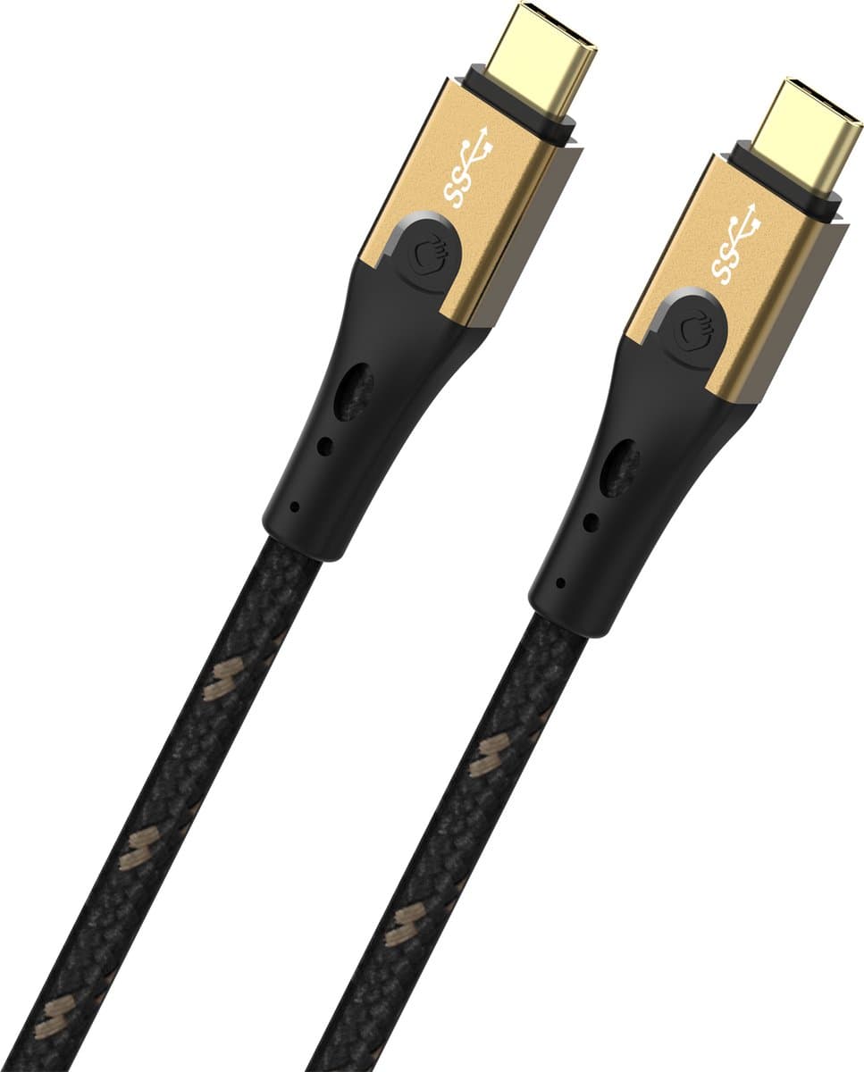 Oehlbach D1C9531 USB-kabel USB 3.2 Gen2 USB-C stekker, USB-C stekker 1.00 m Zwart/goud