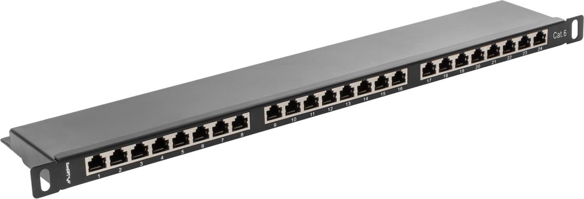 Lanberg - Patchpaneel 19" van 24 RJ45 Cat.6 FTP 0.5U Lanberg PPS6-0024-B