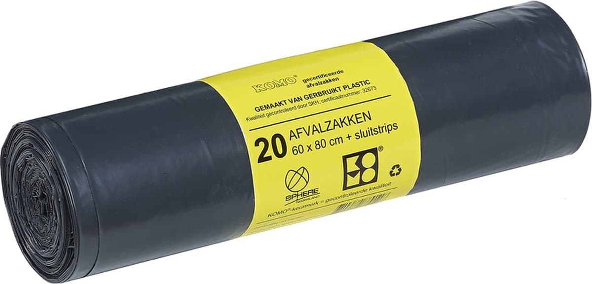Komo Afvalzakken Met Sluitstrip - (3 x 20) 60 Zakken