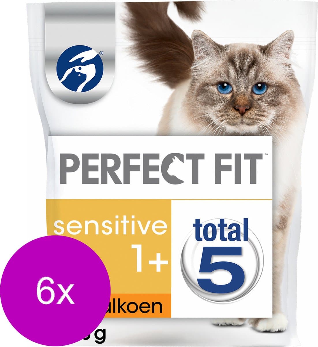 Perfect Fit Droogvoer Sensitive Kalkoen - Kattenvoer - 6 x 750 g