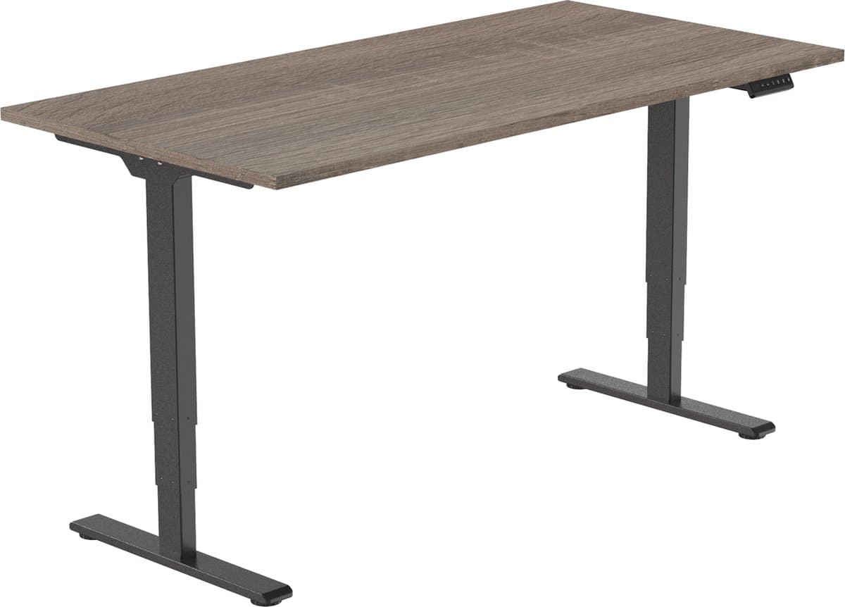 OrangeLabel zit/sta bureau Eco frame zwart maat 160x80cm. Voldoet aan de NEN EN 527. Inclusief Robson Eik blad.