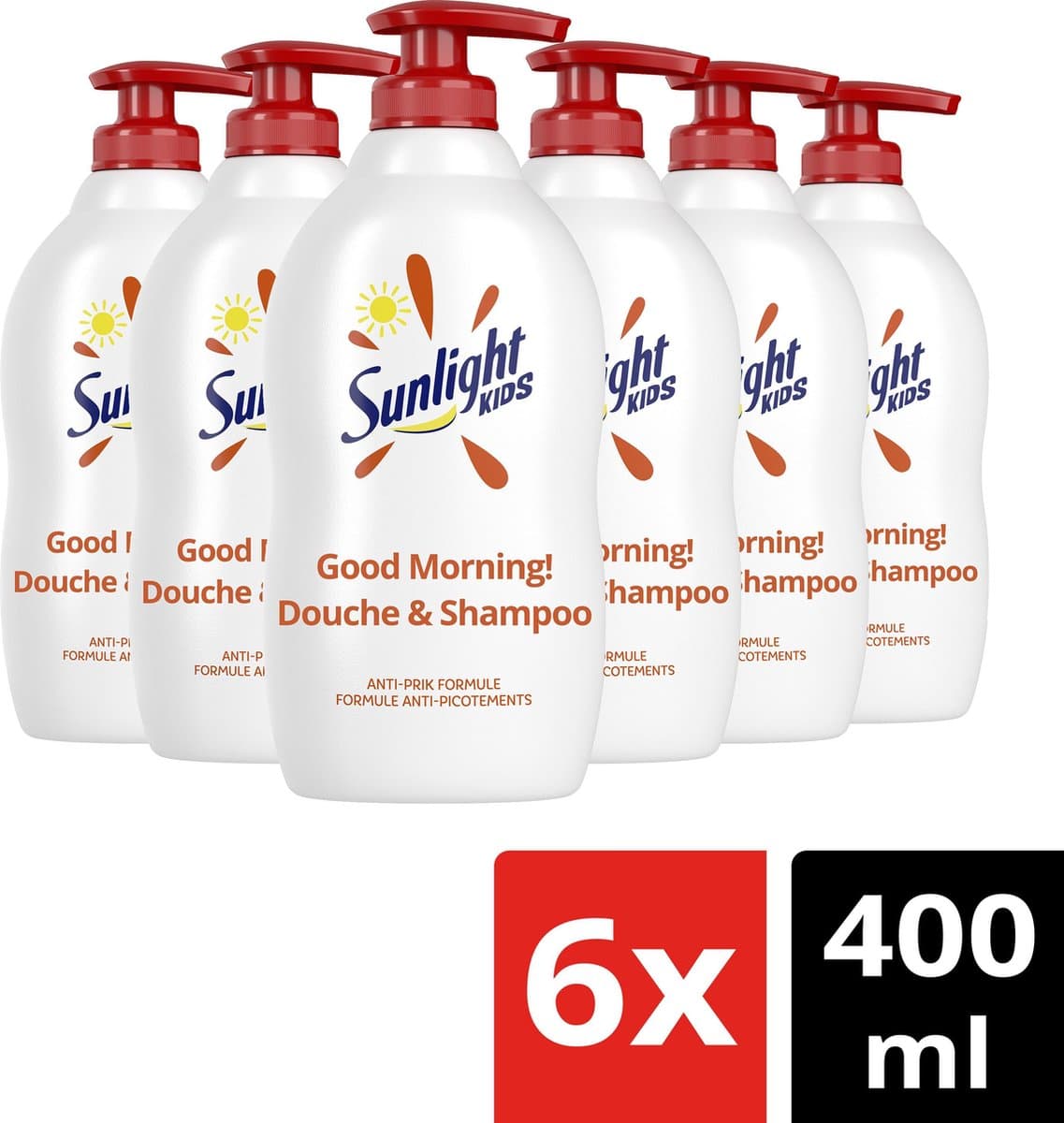 Sunlight Douchegel - Kids Red Good Morning - pH-Huidneutraal - Voordeelverpakking 6 stuks