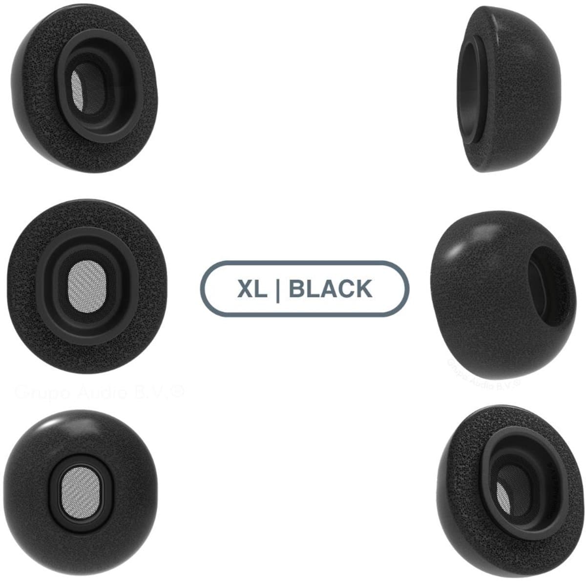 Foam eartips geschikt voor Airpods Pro (2) - 6× Extra Large - Zwart - zachte memory foam opzet oortjes - foamigo®