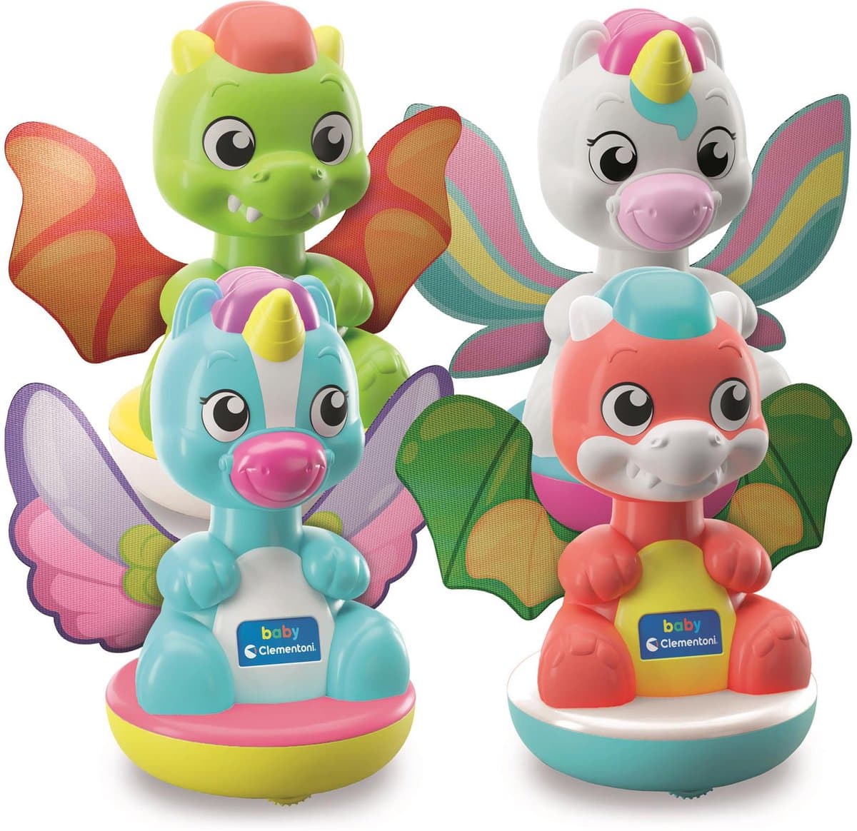 Clementoni Draaitoppen Eenhoorns&Draken Speelgoedset - 18 stuks, multicolor