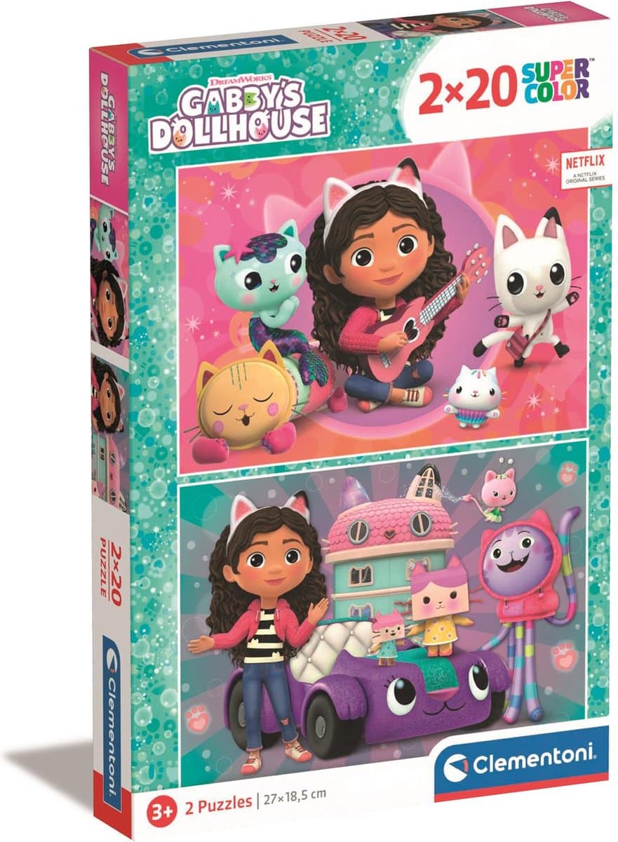 Clementoni Gabby's Dollhouse puzzelset - 40 stuks, 27 x 19 cm, multikleur