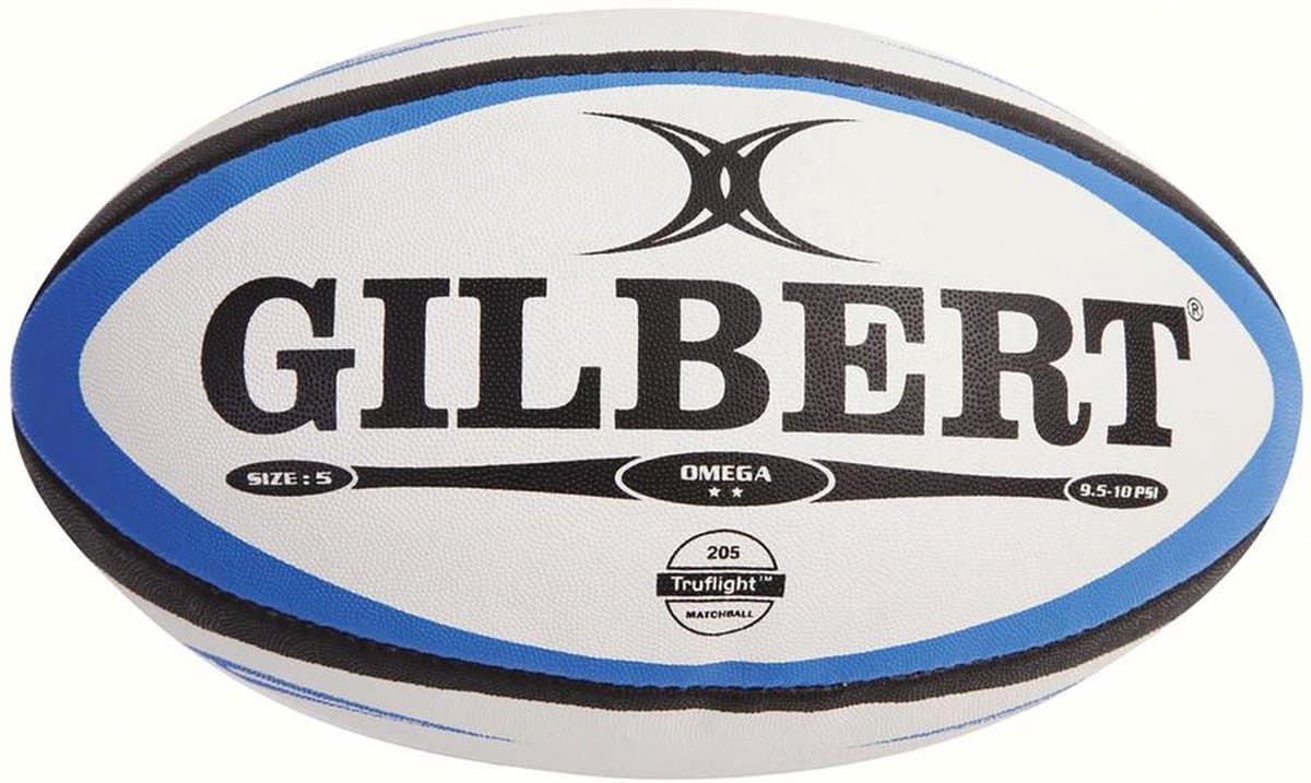 Gilbert Rugbybal Match Omega Blauw / Zwart - Maat 4