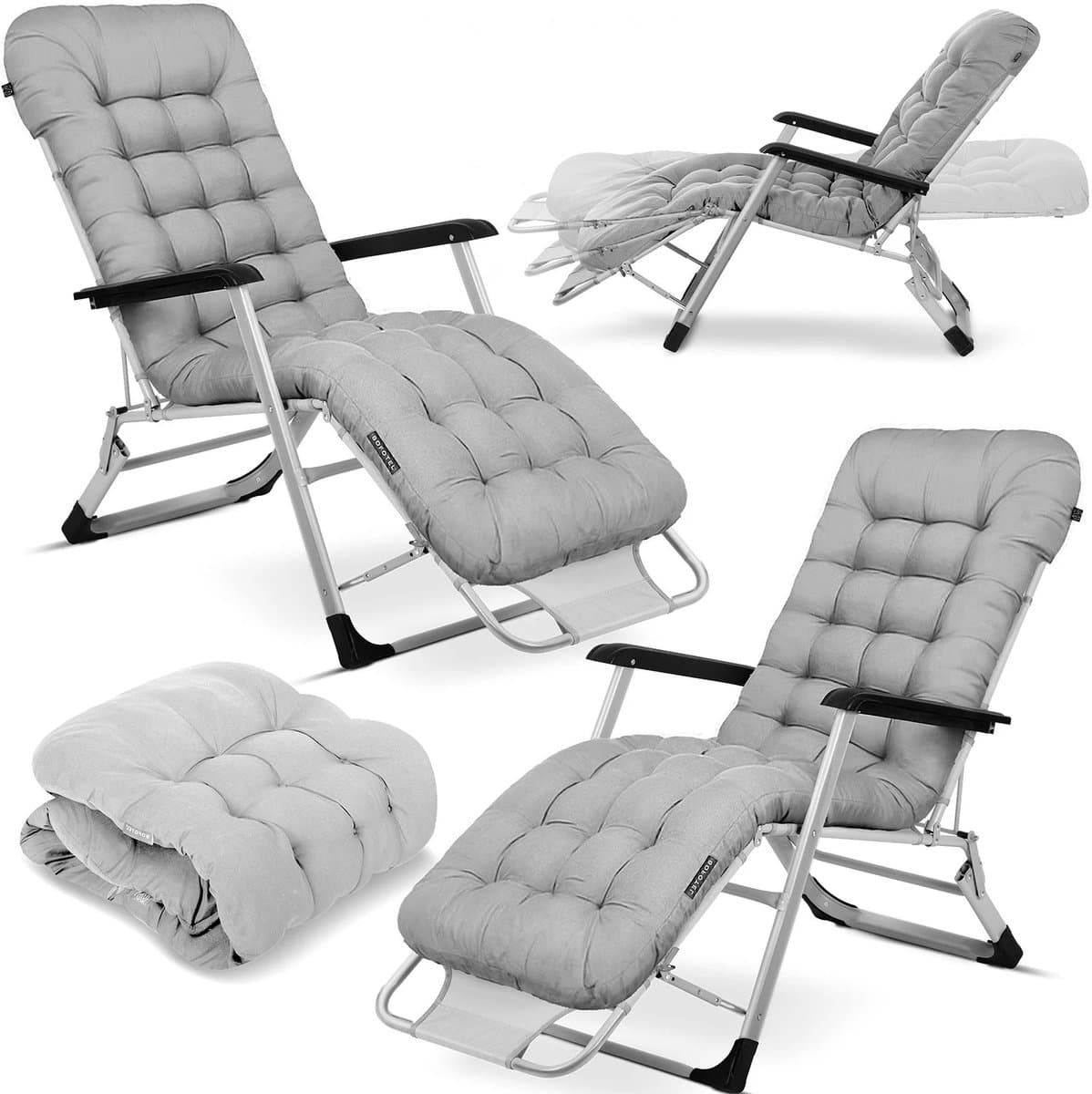 Opvouwbare Ligbed met kussen Sofotel ChillWell set van 2 stuks grijs