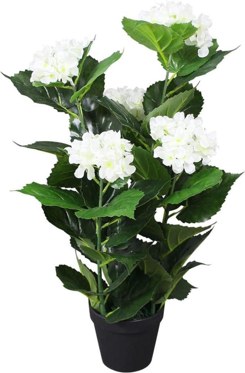 AORTA Kunstmatige hortensia plant met pot - 60 cm, wit
