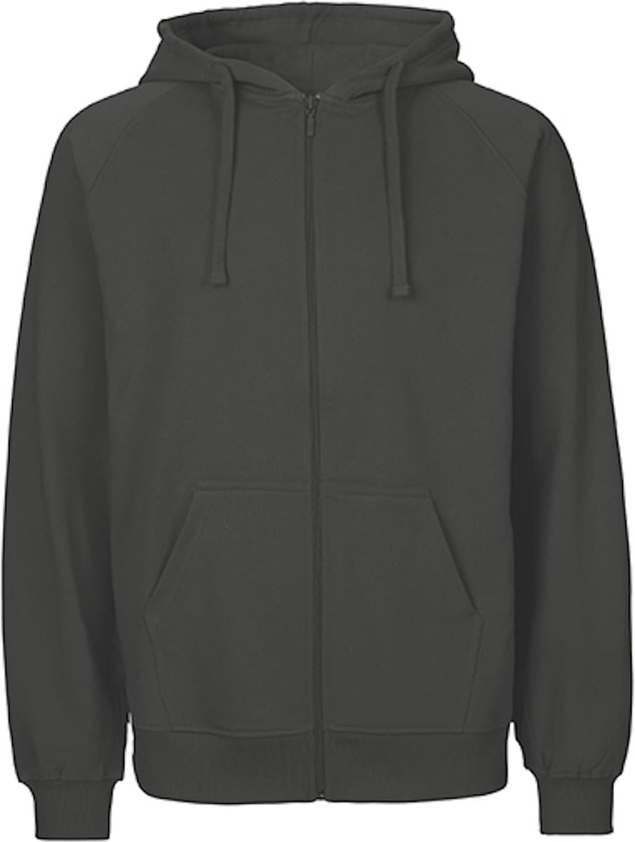 Fairtrade Men's Zip Hoodie met capuchon Charcoal - S