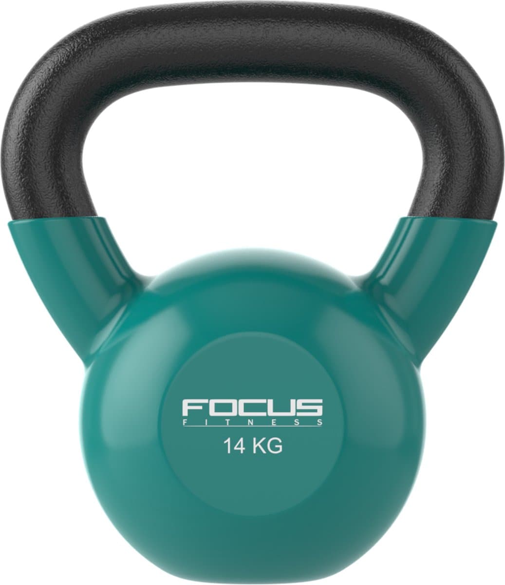 Focus Fitness - Kettlebell - Vinyl - 14 kg - Groen