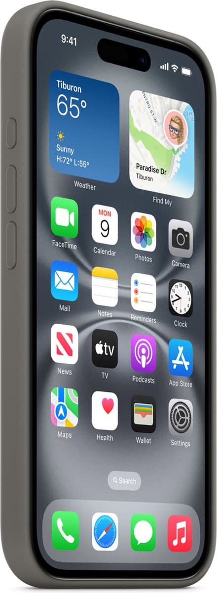 Apple Silicone Backcover MagSafe voor de Apple iPhone 16 Plus - Stone Gray