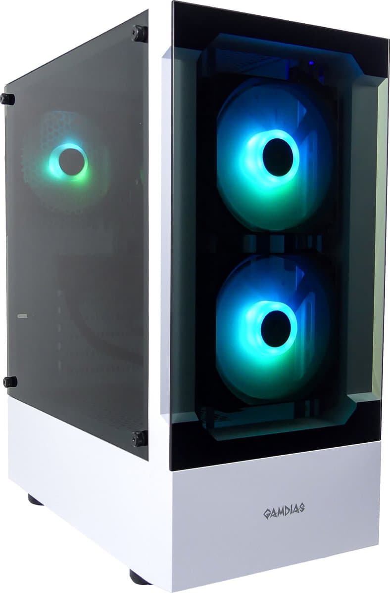 Intel i7 12700K 12-Core ELITE Game PC Wit / RGB Computer - RTX 5060 8GB - 32GB RAM - 1TB SSD - WIN11 PRO - WIFI 6 / Bluetooth 5.4 - Gamdias E3 WHITE