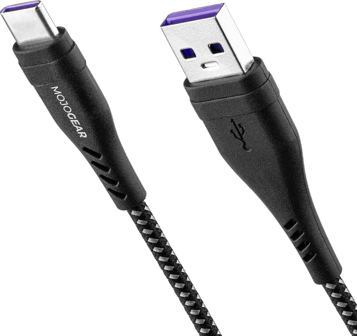 MOJOGEAR USB-C naar USB kabel Extra Sterk - 1,5 meter - Geschikt voor Samsung / Oppo / OnePlus / Motorola / Huawei / Sony / iPhone 15 / iPhone 16- Zwart