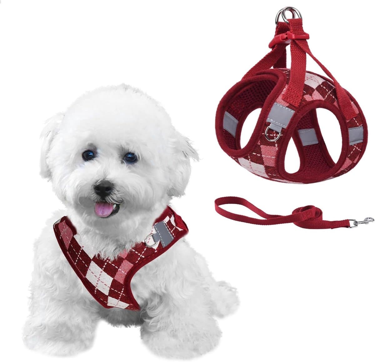 Hondenharnas Anti-Trek - Honden Tuigje - Veilig Wandelen - Step-in Design - Maat L - Rood