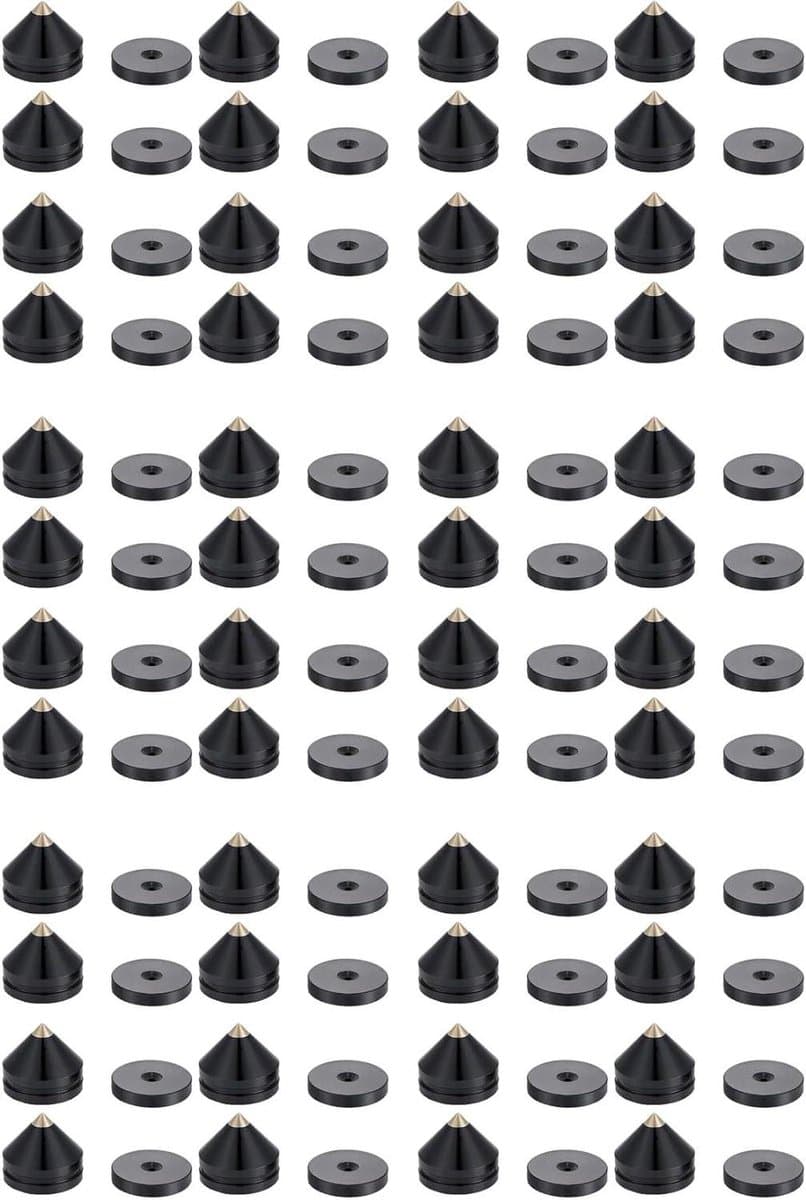 Luidspreker Voet Pads - Metaal Spikes - Geluid Verbeteren - Trillingen Minimaliseren - 48 Stuks - Zwart