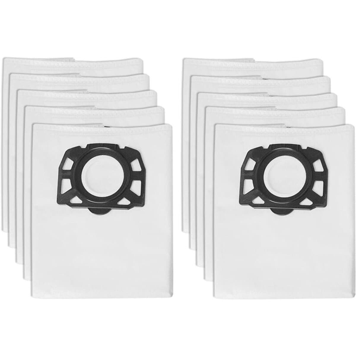 Verpakking Geschikt voor 10 stofzakken, Geschikt voor de Kärcher WD4, WD5, WD6, MV4, MV5 en MV6 stofzuigers.